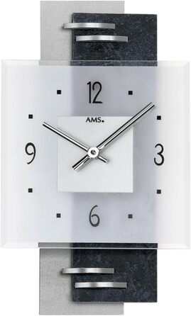 AMS Quartz Wall Clock, Wood, Multicolor, 22 x 35 x 5 cm