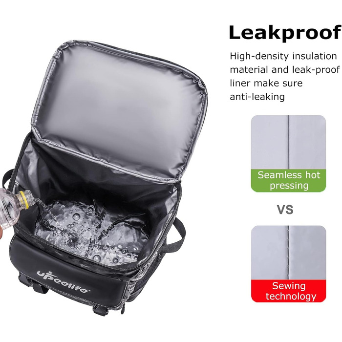 Рюкзак-холодильник Upeelife 30L з підкладкою для пікніка, чорний камуфляж, для кемпінгу та пікніків