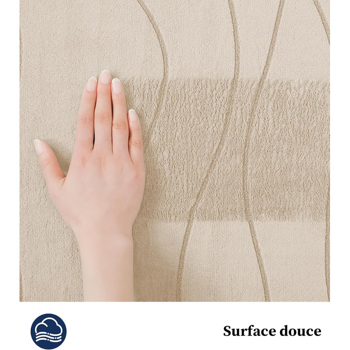 Килимок для ванної кімнати chakme з ефектом пам'яті (Memory Foam), протиковзкий та вологопоглинаючий, бежевий, 60x150 см