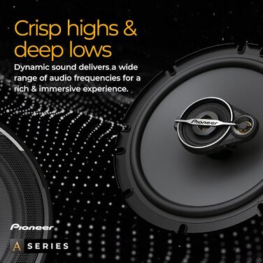 Автомобільна акустика Pioneer TS-A6881F 6x8 дюймів, 4-смугові коаксіальні динаміки, комплект 2 шт., потужність 350 Вт, 80 Вт RMS, потужний звук, високий ККД, монтаж 62 мм, виріз 133x191 мм