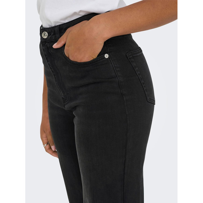 Джинси жіночі кльош Only ONLJUICY-WAUW, висока талія, чорний, розмір XL/34L