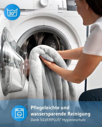 М'яка ковдра KAMI 150x200 см з кишенею для телефону та захистом від бруду - тепла плед для вітальні, дивану, ліжка (світло-сіра)