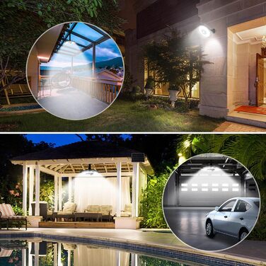 Solar Lamps for Indoor/Outdoor Use, 1200LM 108LED 5M Cable Solar Hanging Lights with Remote Control, Solar Hanging Lamp with Motion Sensor, 5 Modes, IP65 Solar Lights for Carport, Pavilion, Chicken Coop, Camping