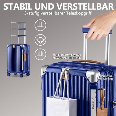 Чемодан Joyway ABS з жорсткою обшивкою, розширюваний, набір валіз з TSA замком та 4 колесами. Включає сумку та косметичку. Колір: зелений (блакитний). Набір валіз 3шт