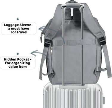 Жіночий рюкзак з відділенням для ноутбука 15.6 дюймів, шкільний рюкзак для дівчат-підлітків, сумка для університету, робочий рюкзак, подарунок для жінок, водонепроникний (підходить для ноутбука 15.6 дюймів, S41-x-gray)