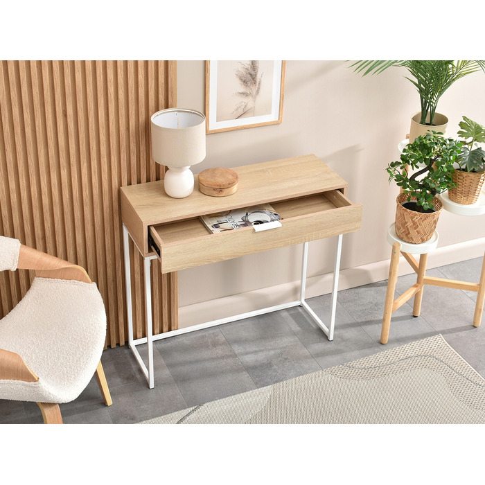 Консольний столик Mebel-Partner, білий матовий, 80 x 76,5 x 28 см
