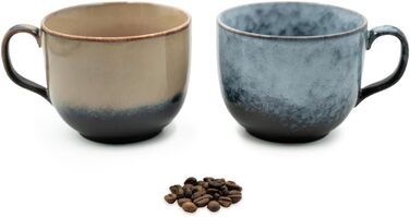 Набір кавових чашок Cappuccino Infinity | 4 шт. - порцелянові чашки без ручки | Набір чашок для кави та чаю | Подарунок у сучасному дизайні, безпечні для миття в посудомийній машині (450 мл)