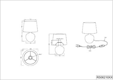 Настільна лампа Reality Leuchten Luxor, кераміка, золото, E14, 18x18x26 см