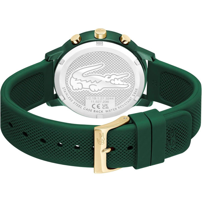 Годинник чоловічий Lacoste 12.12 Move кварцовий силіконовий блакитний/зелений/чорний
