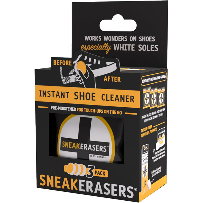 SneakERASERS Instant Sneaker Cleaner Sponge, Effective Shoe Cleaning for White Sneakers
