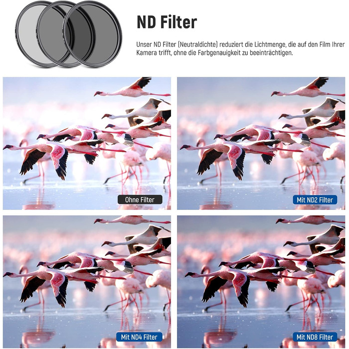 Набір об'єктивів NEEWER 52mm: ширококутний, телеоб'єктив, макро, ND-фільтри (ND2, ND4, ND8), UV, CPL, FLD для APS-C