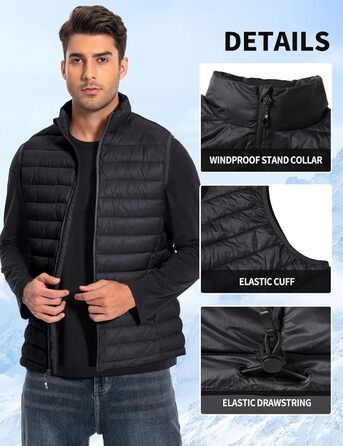 Чоловіча легка степна жилетка Pioneer Camp – водонепроникна, пакувальна, з підкладкою – для активного відпочинку, роботи, спорту та подорожей (Чорний, L)