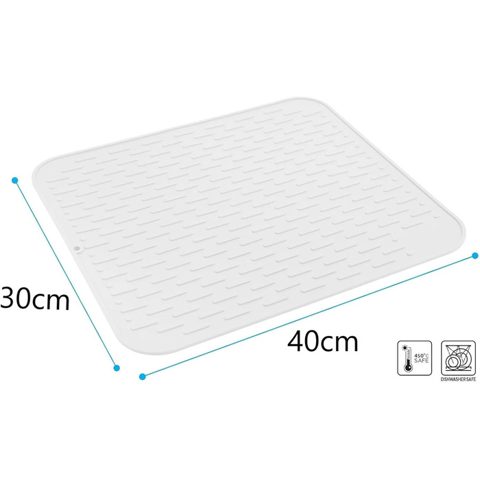 Килимок для суші посуду WXFLGH 40x30 см з термостійкого силікону, антиковзаючі, для кухні та котів