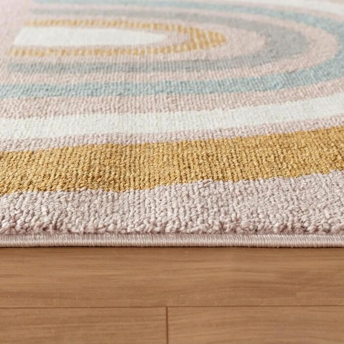 Дитячий килим Kinderteppich DOTS бежево-рожевий 80x150 см, Öko-Tex, для дівчаток в кімнату