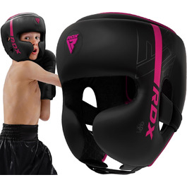 RDX Kids Headguard: Leather Boxing Headgear for Kickboxing, MMA, Muay Thai, Karate, Taekwondo Training - Pink, Standard