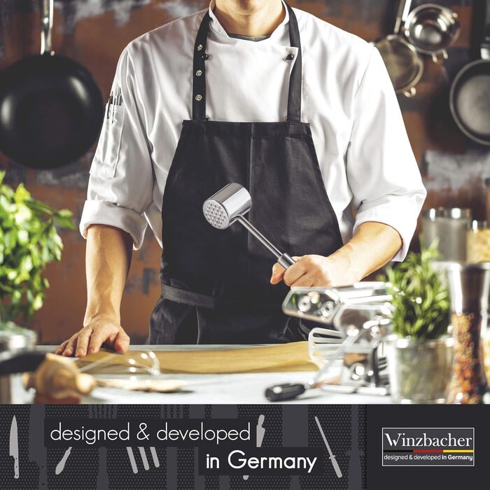 Winzbacher® Fleischklopfer з нержавіючої сталі | 2 ударні поверхні - молоток для м'яса, для відбивання відбивних, для розпластування м'яса | ідеально для відбивних, котлет, стейків та ін.