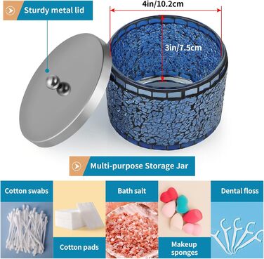 Набір аксесуарів для ванної кімнати Sanbege з мозаїчного скла, 4 шт., блакитний, комплект для ванної кімнати