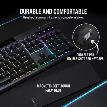 Механічна ігрова клавіатура Corsair K70 MAX RGB з перемикачами MGX, регульованою точкою активації, клавішами PBT Double-Shot, сумісна з iCUE, QWERTY NA розкладка, сталево-сірий колір