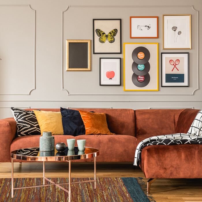 Relaxdays Leather and Cotton Patchwork Rug