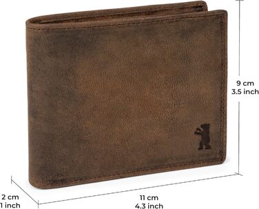 Berliner Bags Vintage Wallet, Portmonee (Coin Wallet) made of Leather, Wallet with TÜV-tested RFID protection, for Men - Brown