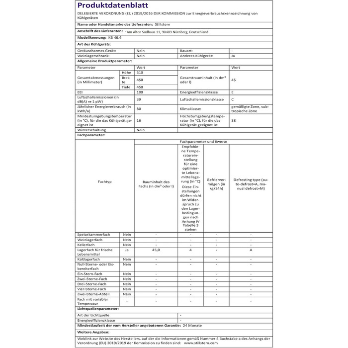 Міні-холодильник Stillstern E 45L з автоматичною відтавкою, замком, морозильною камерою, тихий, для кухні, офісу, спальні, готелів та маленьких квартир. Холодильник, міні-бар, R600A, чорний
