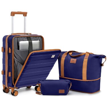 Набір валіз Imiomo 5шт з жорстким корпусом, 4 колеса, TSA-замок, відділення для ноутбука (Морська синя)