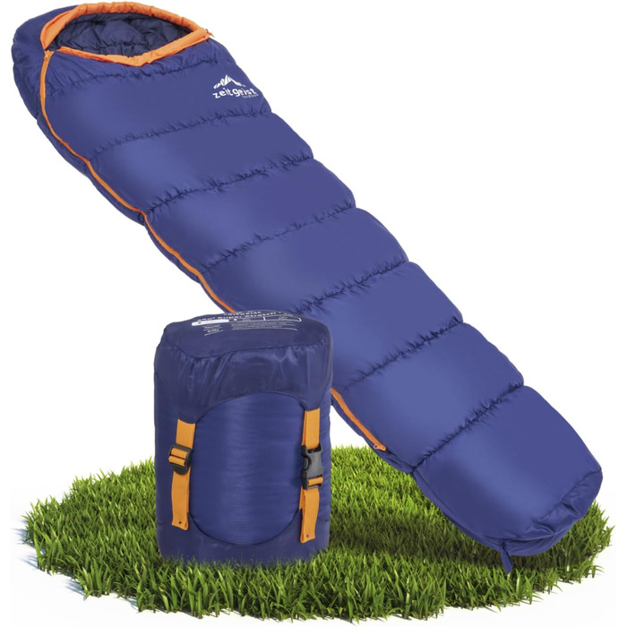 Сплячий мішок Zeitgeist Outdoor 3 сезони для дорослих 210x81 см, водонепроникний, легкий, 10°C, для мото, риболовлі, велосипеда, трекінгу та кемпінгу