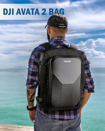 PEKREWS Avata 2 Рюкзак для DJI Goggles 3, RC Motion 3: Водонепроникний рюкзак-валіза з жорстким каркасом для дрона, аксесуарів та ноутбука 17.3