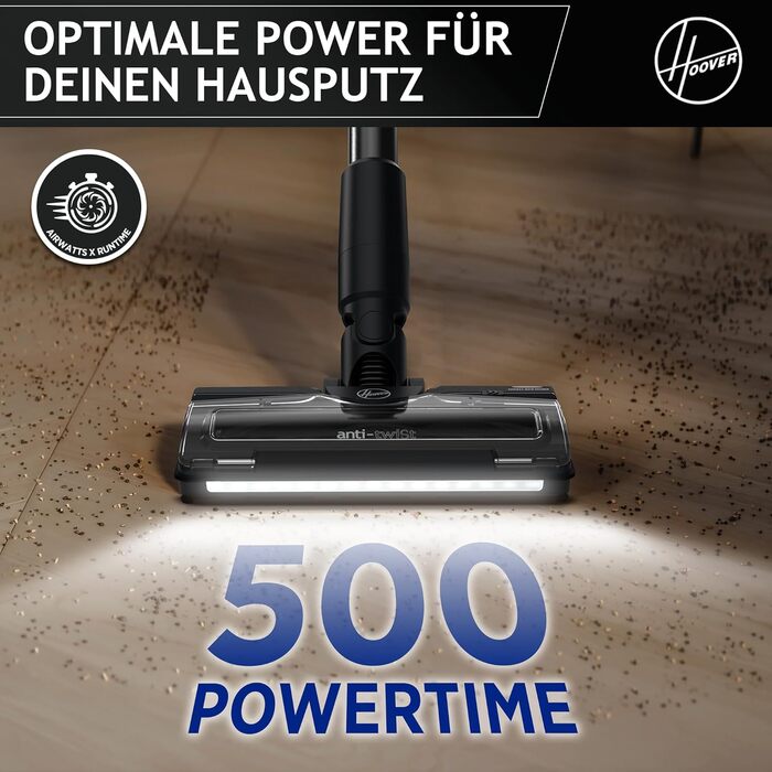 Бездротовий пилосос Hoover HF1 Plus: акумуляторний, з LED-підсвічуванням, HEPA-фільтр, для алергіків, 45 хв роботи