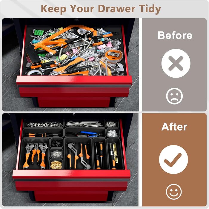 A-LuGei [69 Pieces [5 SIZES] Sortierbox Drawer Organizer, Tool Organizer Workshop, tool storage, Drawer Organization System for Workshop Accessories Office Kitchen Bathroom Garage sortierbox