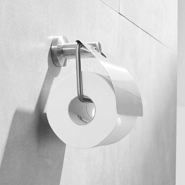 CASEWIND Toilet Paper Holder with Cover, Brushed Tissue Paper Holder, Drawn Stainless Steel Bathroom Toilet Roll Holder Wall Mount Silver