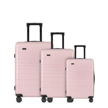 Валіза ETERNITIVE з полікарбонату та ABS: легка, з 360° колесами, TSA-замок, ручна, оливковий, рожевий, набір 3 шт (S+M+L)