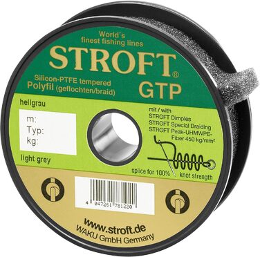 Плетена рибальська ліска Stroft GTP Typ R 150 м світло-сіра