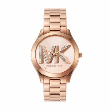 Жіночий годинник Michael Kors Slim Runway 42мм, кварцовий механізм, сталевий браслет, колір рожеве золото