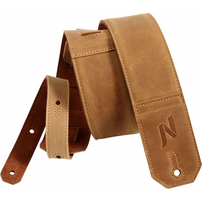 Накладки на гітару Nefelibata: шкіряний ремінь для бас-гітари, електрогітари та акустичної гітари (жовтий, тиснення Сахара)