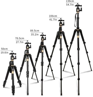 Професійний штатив AFAITH Q-555 з моноподом та кульковою головкою для DSLR Canon, Nikon, Pentax, Sony (чорний)