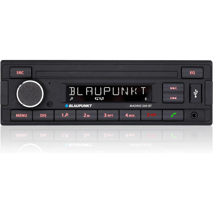 Автомагнітола Blaupunkt Madrid 200 BT з Bluetooth, USB, RDS, Aux, 1-DIN, чорна