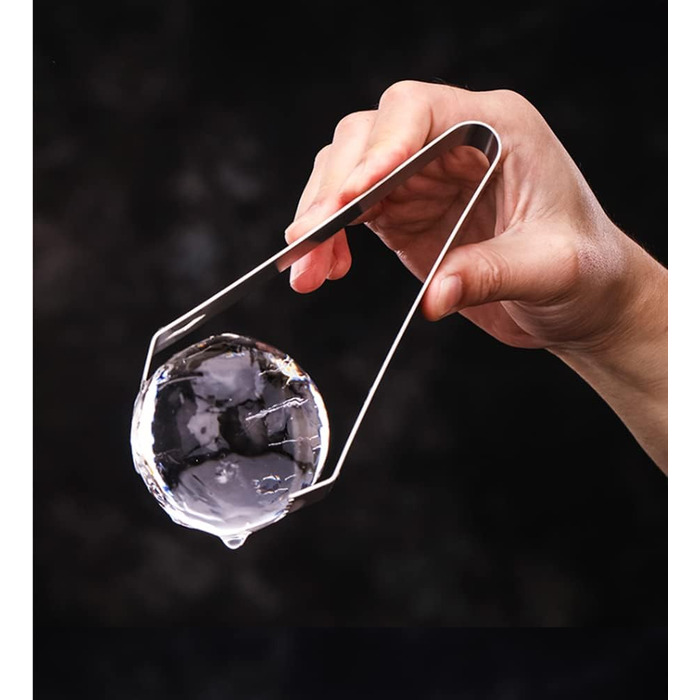 Stainless steel ice pick with ice tongs, pick tool for breaking ice, non-slip wooden handle for easy gripping, 16.5 cm length