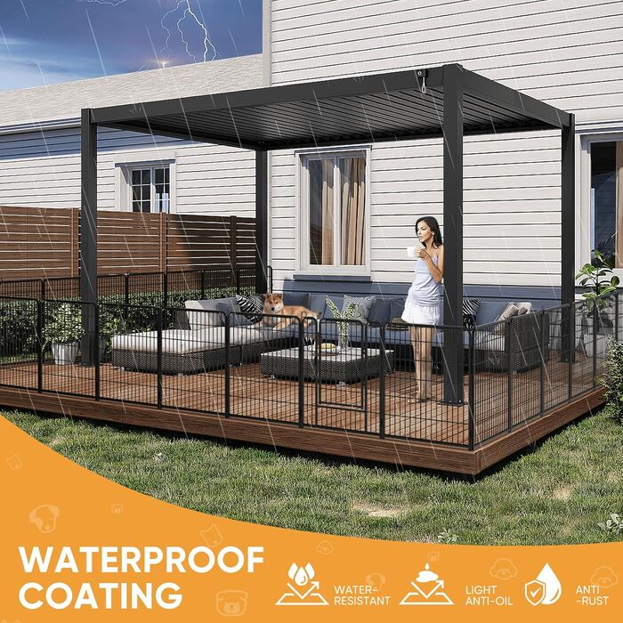 Вольєр для цуценят, ігровий майданчик, вольєр для цуценят з дверцятами та засувом, огорожа для тварин, загін для собак, вольєр для кроликів, металеві з'єднання, 65 x 80 см (8 перегородок)