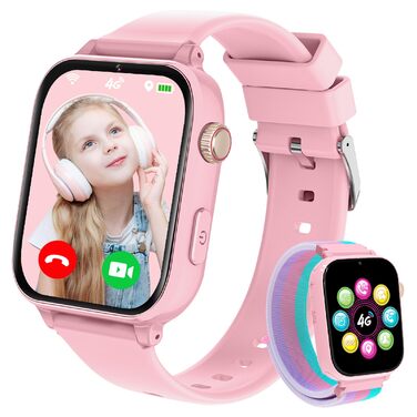 Дитячий розумний годинник Kinder Smartwatch з GPS, 4G, відеодзвінками, SOS та іграми для дітей 4-12 років (рожевий)
