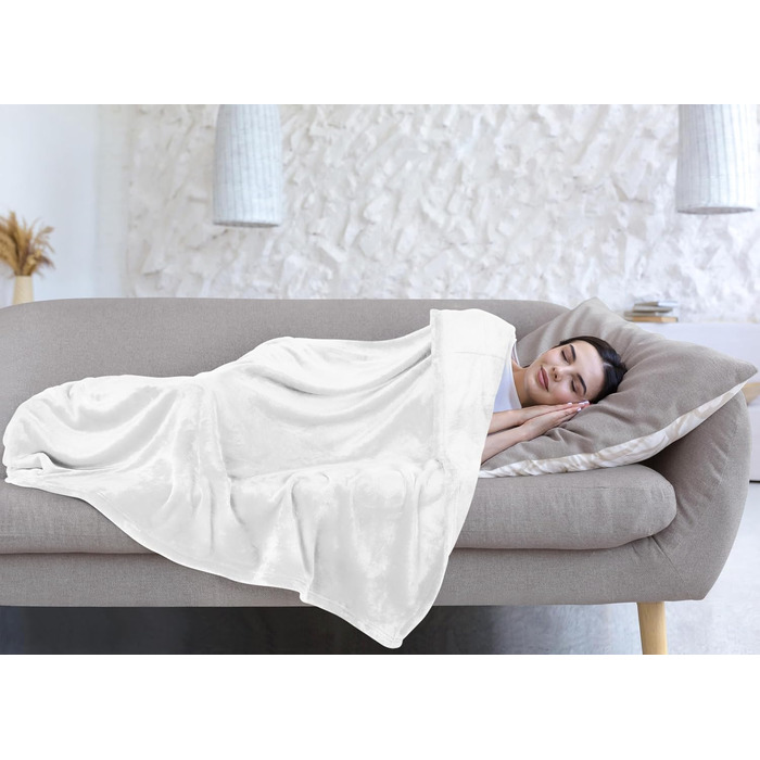 Плед Utopia Bedding: теплий та м'який флісовий плед 200x150 см для ліжка, дивана та крісла (білий)