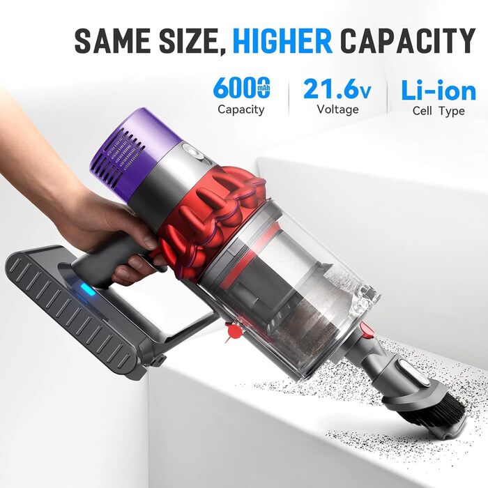 Замінний акумулятор Dyson V10 6.0Ah: сумісний з V10 Absolute Animal Motörhead Fluffy Total Clean. Комплект з фільтром та шурупами