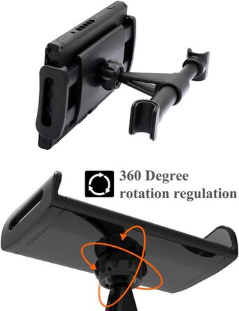 Автотримач для Nintendo Switch/Switch OLED - універсальний, регульований, для авто (4'-11'), чорний