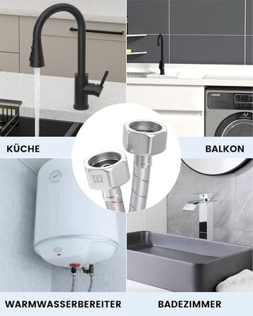 Кухонний змішувач Dayone з висувним виливом, нержавіюча сталь SUS304, високий тиск, для кухні, мікшер, 2 функції, поворотний на 360°, кухонний змішувач (з підключенням до шлангу)