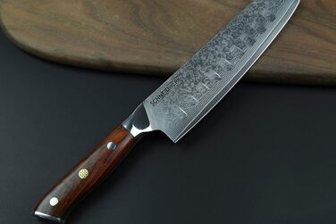 Кухонний ніж Santoku з дамаської сталі 17,6 см, 67 шарів, надгострий, нержавіючий Damaszener DI-серія