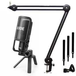 Rode NT-USB+ USB конденсаторний мікрофон + keepdrum MS138 гнучкий стійкий тримач (чорний) NT-USB+-MS138BK