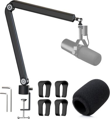 Кріплення для мікрофона YOUSHARES з поп-фільтром - настільний кронштейн для Shure SM7dB та інших мікрофонів