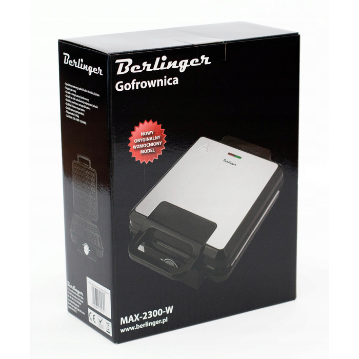 Вафельниця Berlinger 2300 Вт, чорна, з регулюванням температури, на 4 вафлі