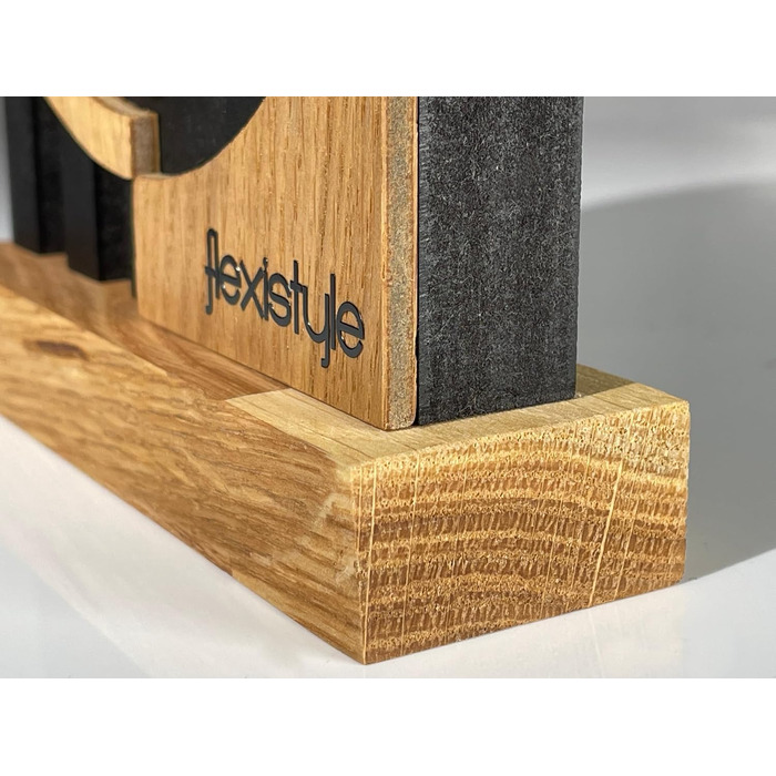 FLEXISTYLE Modern Stand Clock Small Wood Oak Living Room Bathroom (Style 3), Black/Oak, Black