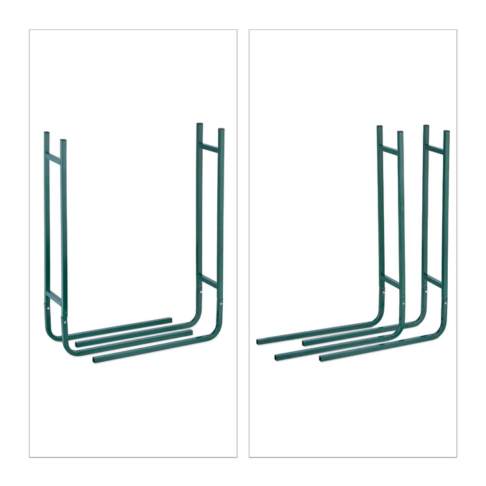 Relaxdays Dark Green Steel Firewood Rack